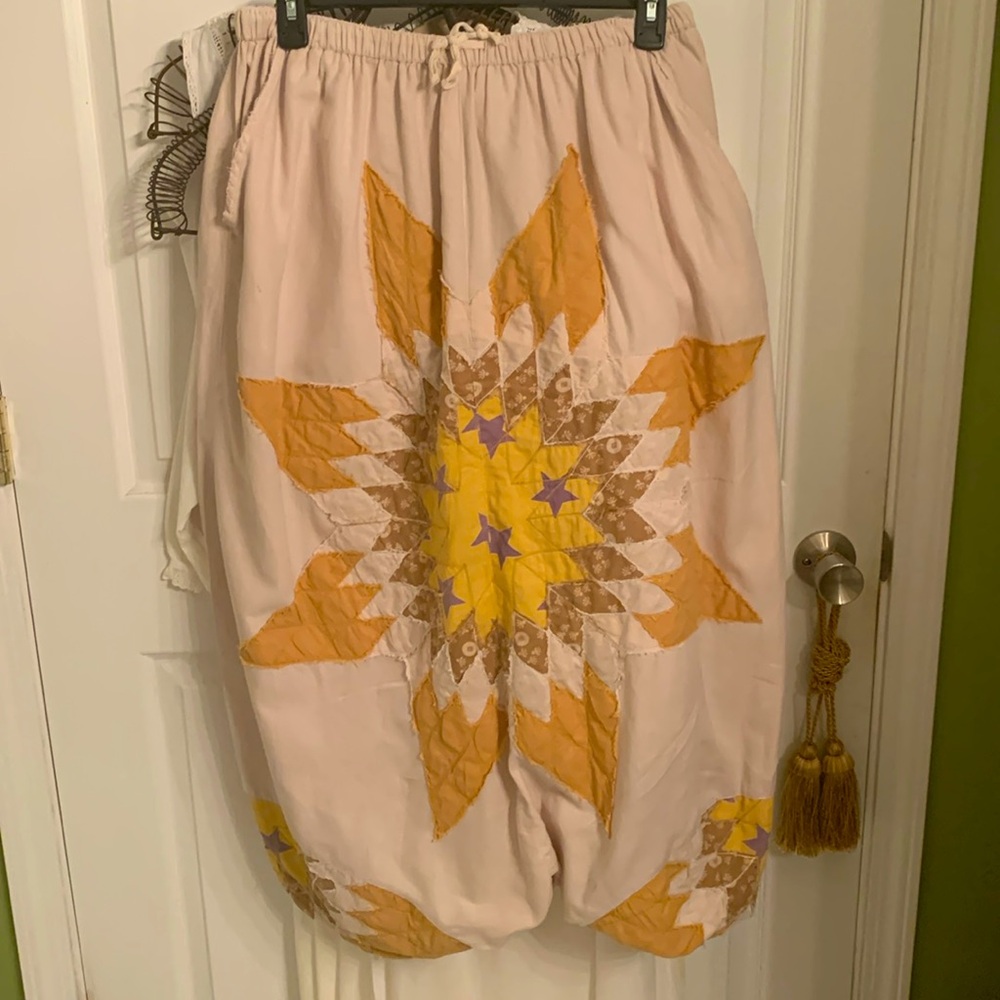 Garçon patchwork quilt drop crotch pants